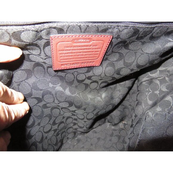 Coach 2014 Bleecker Maroon Leather Grommet Embellished Crossbody Bucket Bag - Picture 7 of 11